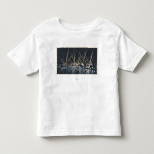 Camiseta Infantil Portland, OU - iluminação da navio de guerra