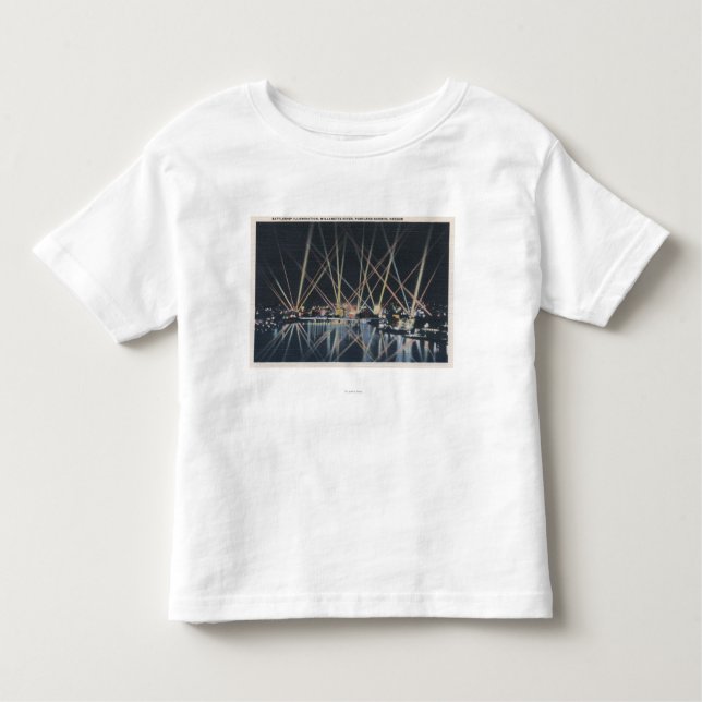 Camiseta Infantil Portland, OU - iluminação da navio de guerra (Frente)