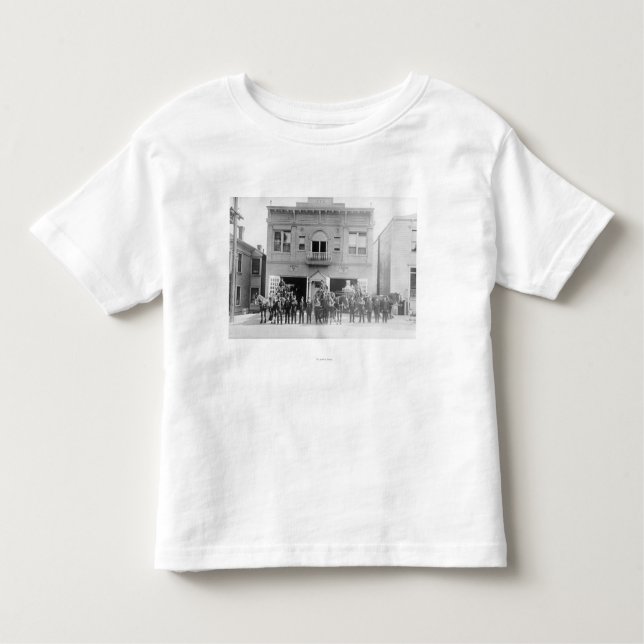Camiseta Infantil Portland, OU quartel dos bombeiros puxado a cavalo (Frente)