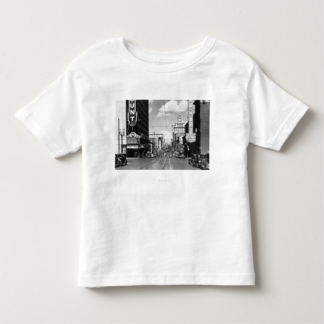 Camiseta Infantil Portland, OU vista de Broadway que olha norte (Frente)