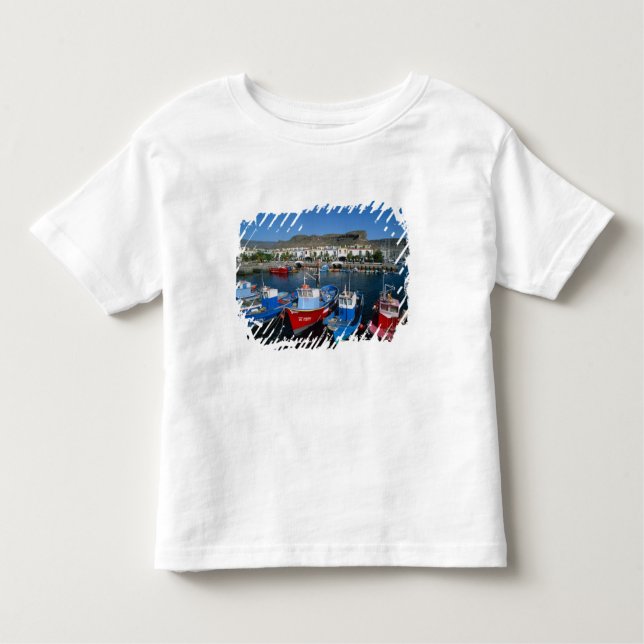 Camiseta Infantil Porto de Pesca, Puerto de Mogan, Gran Canaria, (Frente)