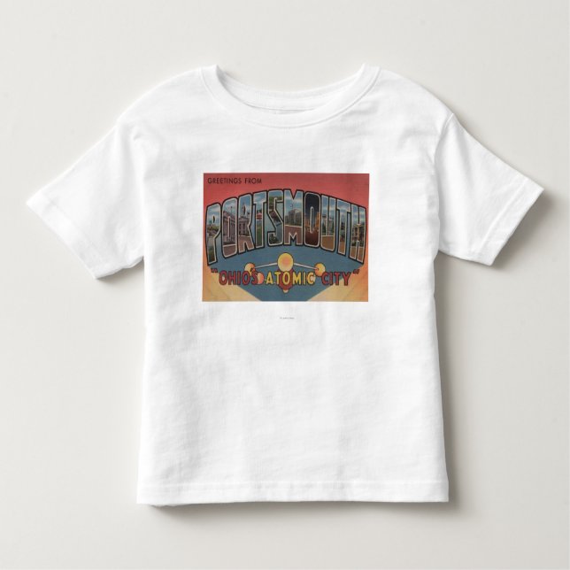 Camiseta Infantil Portsmouth, Ohio - grandes cenas da letra (Frente)