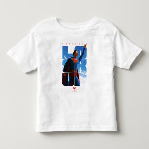 Camiseta Infantil Pose de Superman Olhando para Cima