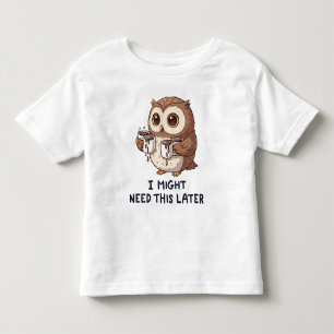 Camiseta Infantil Posso Precisar de Café Mais Tarde - Humor Divertid