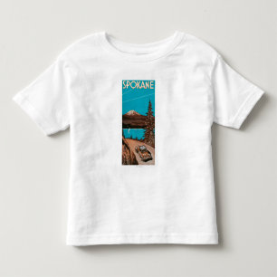 Camiseta Infantil Poster #2Spokane da propaganda de Spokane, WA