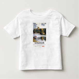 Camiseta Infantil Poster britânico de Tamisa do castelo de Windsor