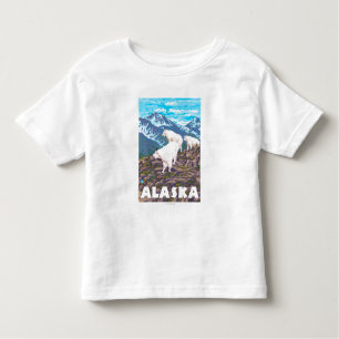 Camiseta Infantil Poster das viagens vintage das cabras de