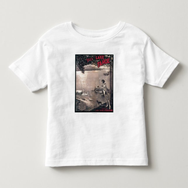 Camiseta Infantil Poster de madeira do barco (Frente)