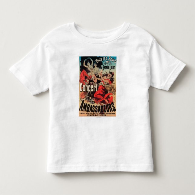 Camiseta Infantil Poster do concerto na avenida de Champs-Elysees (Frente)