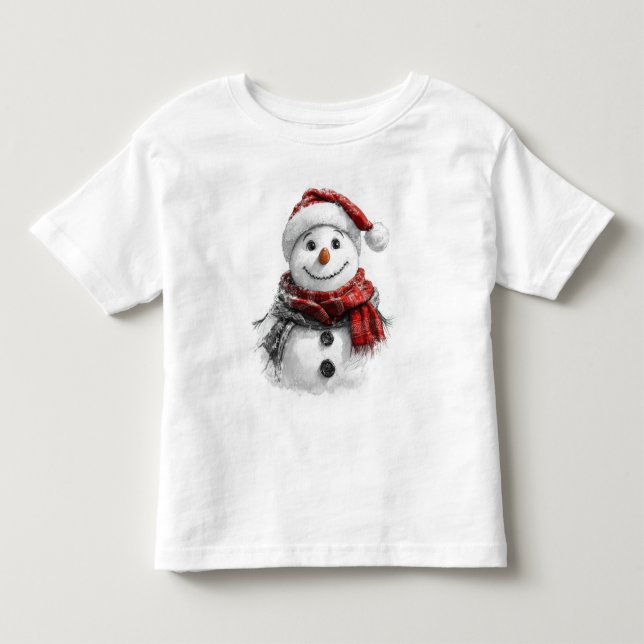 Camiseta Infantil Poster do esboço natalino (Frente)