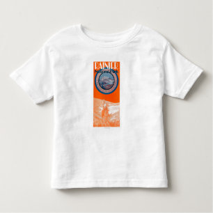 Camiseta Infantil Poster do Monte Rainier - equitação