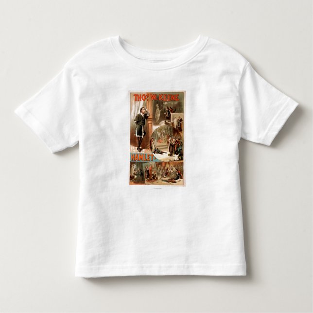 Camiseta Infantil Poster do teatro de William Shakespeare "Hamlet" (Frente)