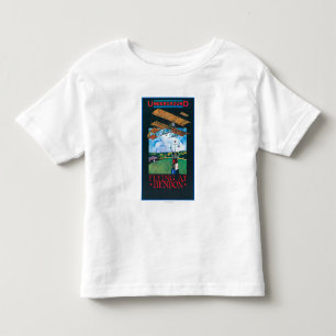 Camiseta Infantil Poster excedente Grahame-Branco e plano do