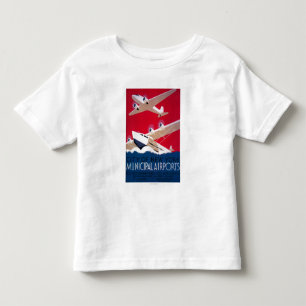Camiseta Infantil Poster vintage municipal do aeroporto da Nova