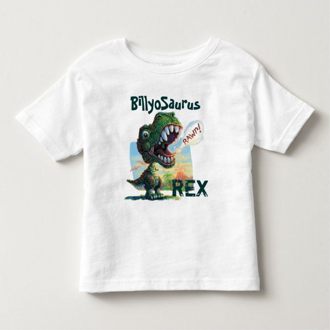 Camiseta Infantil Pouco T Rex pintado (Frente)