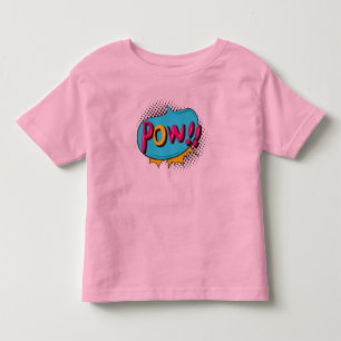 Camiseta Infantil POW de Blurb de Ação do Super-Herói do História em