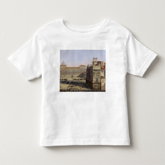 Camiseta Infantil Praça Castello, Turin, gravado por F. Citterio (c (Frente)