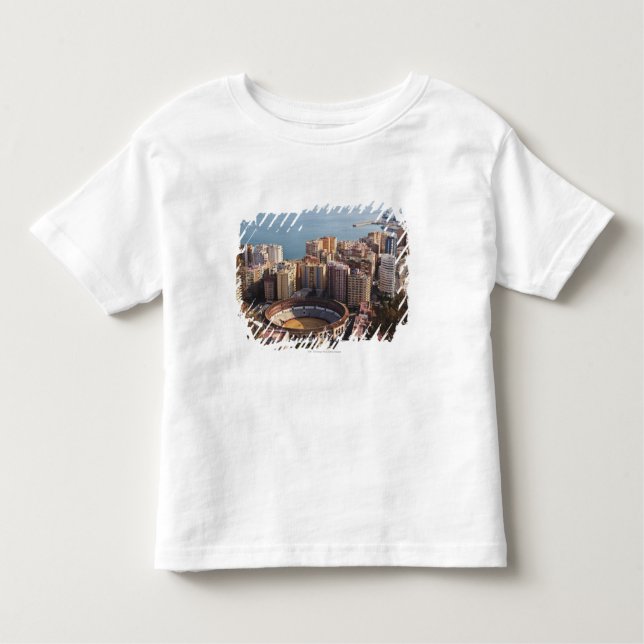 Camiseta Infantil Praça de touros e porto de Malagueta do La (Frente)