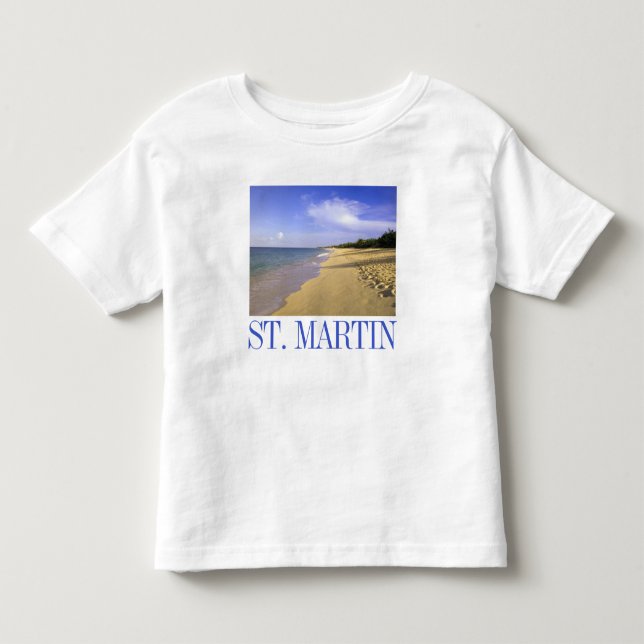 Camiseta Infantil Praia Baie Longue Long Bay, St. Martin (Frente)