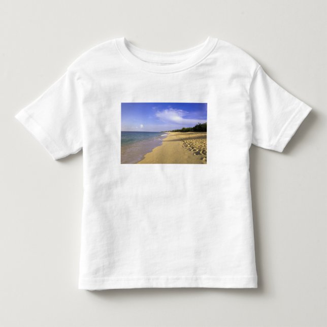 Camiseta Infantil praia Baie Longue Long Bay, St. Martin, (Frente)