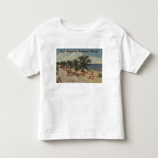 Camiseta Infantil Praia de Hollywood, Florida - vista da praia (Frente)