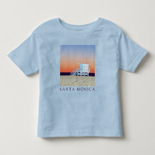 Camiseta Infantil Praia de Santa Mônica Los Angeles, Califórnia