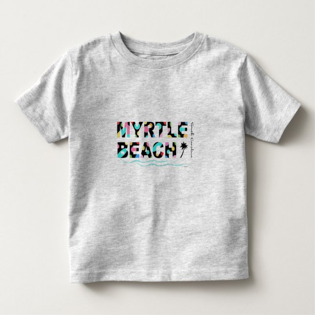 Camiseta Infantil Praia Diversão Myrtle, SC Summer Graphic Cute (Frente)