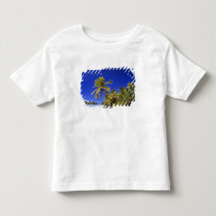 Camiseta Infantil Praia ladeada por palmeiras Ilhas Cook 7