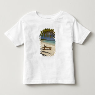 Camiseta Infantil Praia, palmeiras & espreguiçadeira