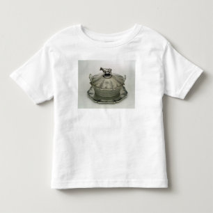 Camiseta Infantil Prato de manteiga com uma base do vidro de fosco