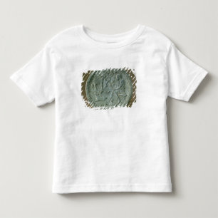 Camiseta Infantil Prato que descreve o pastor, as cabras e o cão