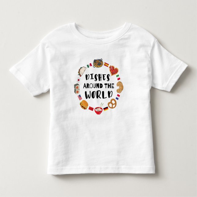 Camiseta Infantil Pratos pelo mundo (Frente)