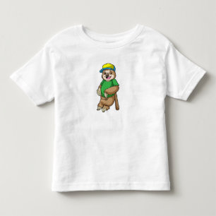 Camiseta Infantil Preguiça no beisebol com taco de beisebol