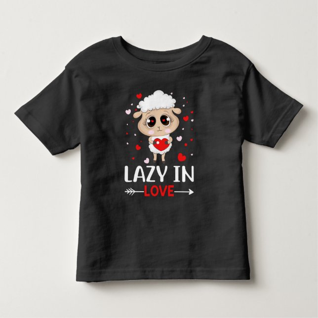 Camiseta Infantil Preguiçoso no Amor Ovino para Solteiros Dias de os (Frente)