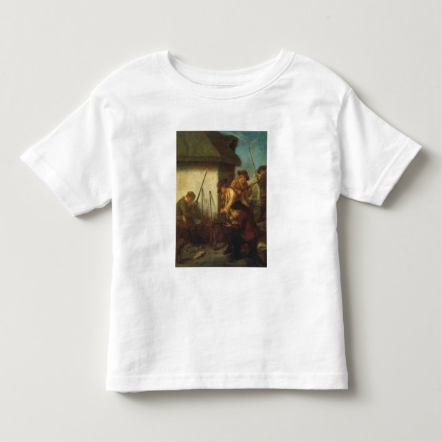 Camiseta Infantil Preparando as armas (óleo em canvas) (Frente)