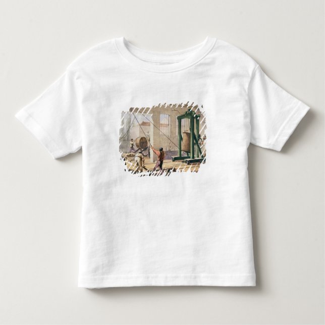 Camiseta Infantil Preparando o cabo, 'do Telegraph atlântico (Frente)