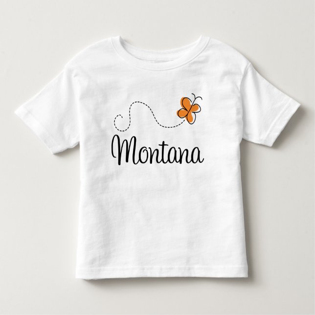 Camiseta Infantil Presente bonito da borboleta de Montana (Frente)