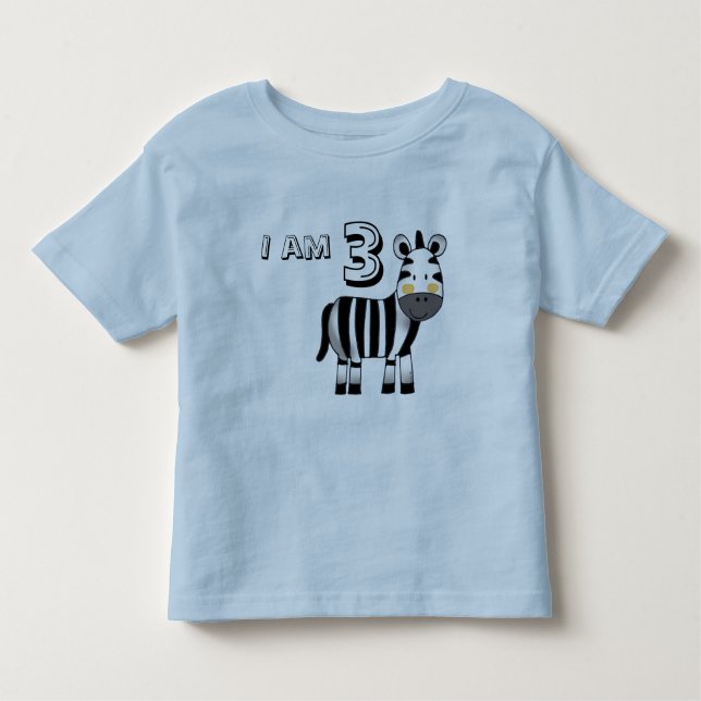 Camiseta Infantil presente de 3 anos (zebra) (Frente)