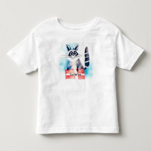 Camiseta Infantil presente de aniversário de guaxinim bonito