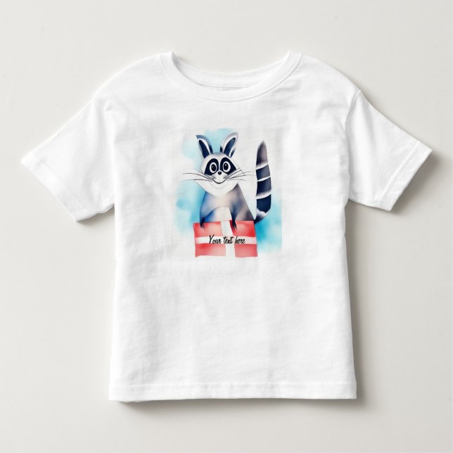 Camiseta Infantil presente de aniversário de guaxinim bonito (Frente)