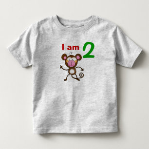 Camiseta Infantil Presente de aniversário de três anos (macaco-prego