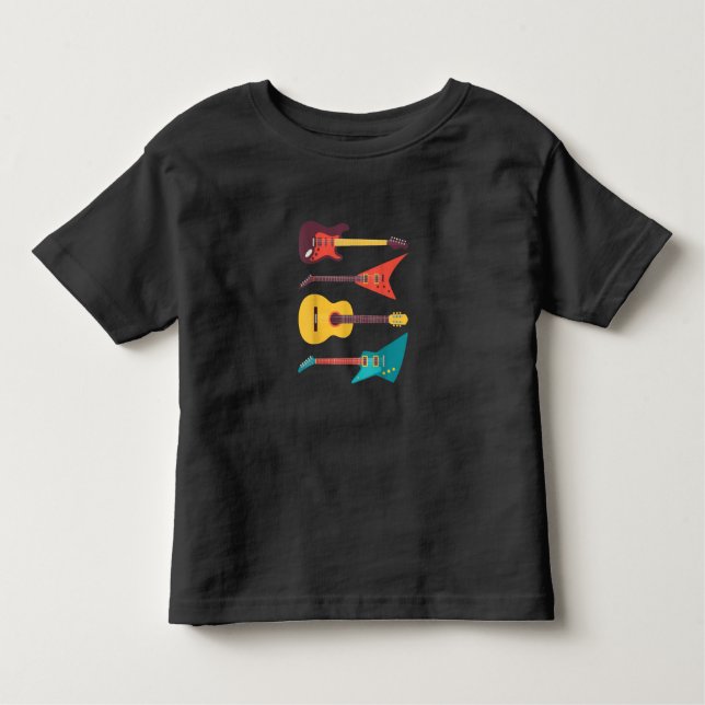 Camiseta Infantil Presente De Guitarra Elétrica E De Guitarra Acústi (Frente)