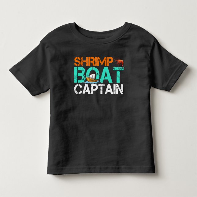 Camiseta Infantil Presente de marisco do Capitão Funny Barco (Frente)