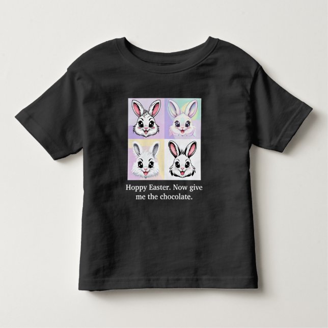 Camiseta Infantil Presente de Páscoa de Bonny Adorável para Chocolat (Frente)