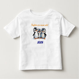 Camiseta Infantil Presente de tripletes, pinguins de cuta de neve, n
