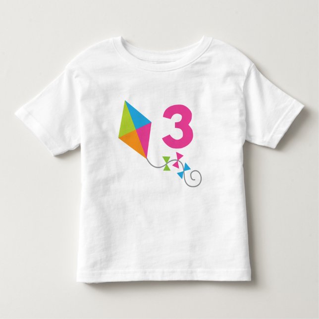 Camiseta Infantil Presente do design do papagaio do aniversário de 3 (Frente)