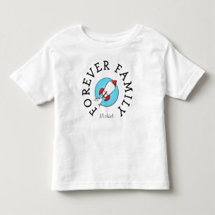 Camiseta Infantil Presente para crianças da família Retro Rocketship