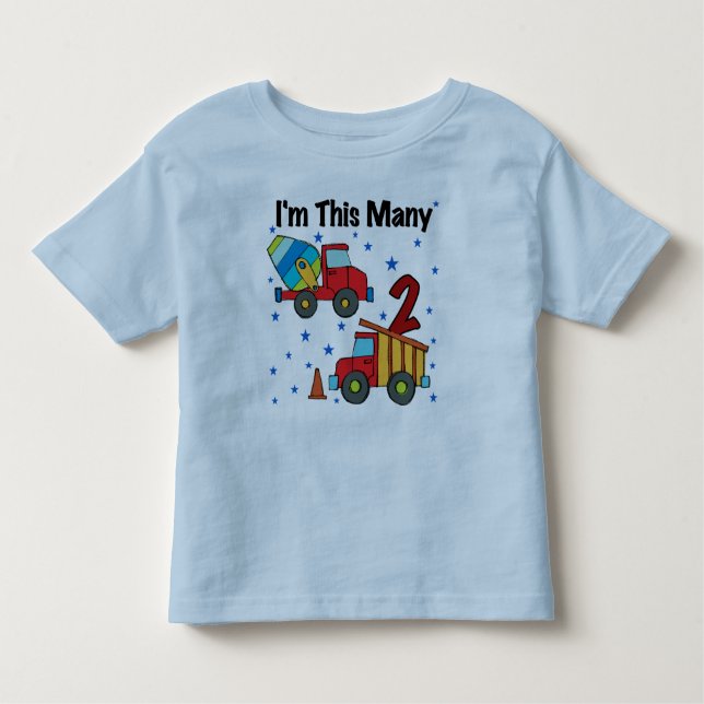 Camiseta Infantil Presentes de segundo aniversário para veículos de  (Frente)
