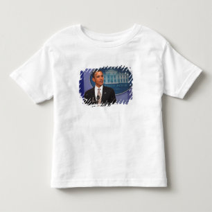 Camiseta Infantil Presidente Barack Obama faz um anúncio