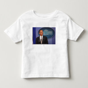 Camiseta Infantil Presidente Barack Obama faz um anúncio